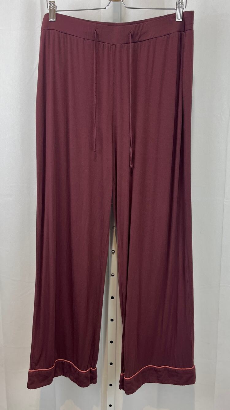 COZY EARTH Bamboo Viscose Wide Leg Lounge Pajama Pants Pockets Wine Red Size XL